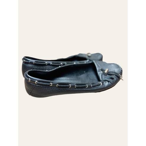 Via Spiga  Women’s Black Leather Flat Loafers Size  8.5