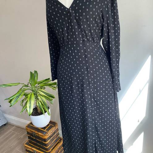 Black Diamond ABLE Lena Asymmetric Button-Down Wrap Over Midi Dress in  Print