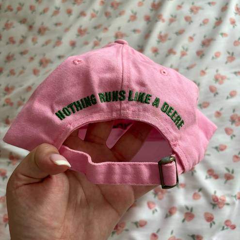 John Deere Pink  baseball trucker hat with embroidered logo