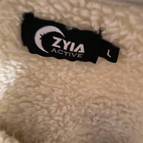 Zyia  Large Ivory Fuzzy Sherpa Pull Over Active Gear Warm Loungewear