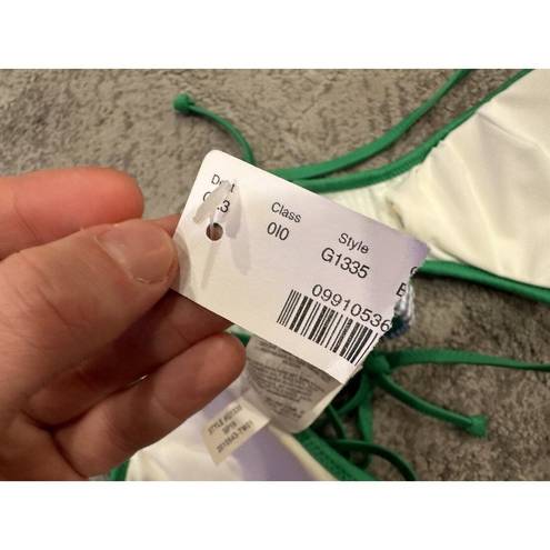 J.Crew  Tipped Seersucker Tie Front Bikini Top G1335 XS NWOT