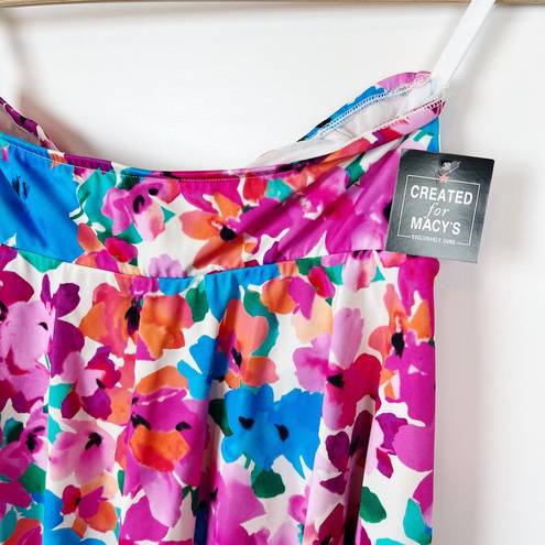 Twisted NWT Swim Solutions  Bandeau Tankini‎ Top in Primavera Floral Pink