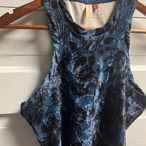 Pilcro NWT XS  Blue Motif Velveteen Racerback Tank