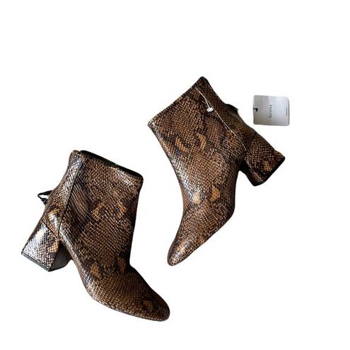 Bershka NEW  Snakeskin print mid-heel ankle boots SZ-6.5