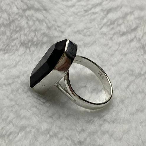 Onyx 925 Silver Natural Black  Gemstone Coffin For Men Woman Ring Size - 8-RGN -785