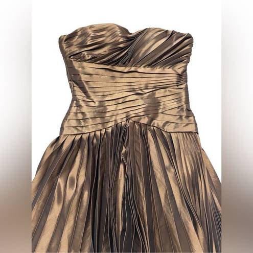 Halston Heritage  Strapless Bronze  Cocktail Dress Dress SIZE 4