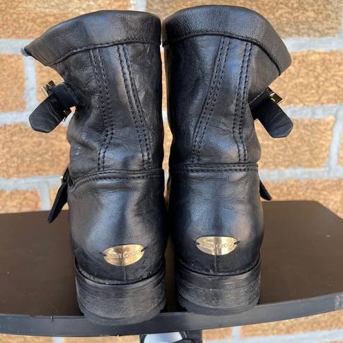 Jimmy Choo  Black Short Biker Boots 38