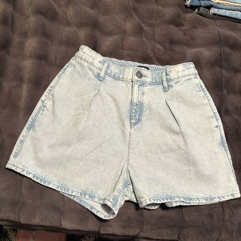 EXPRESS  High-rise light denim shorts