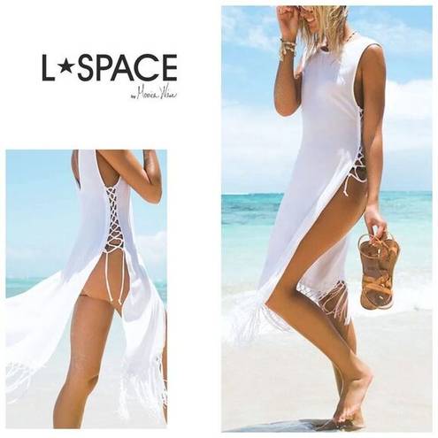 l*space New. L* white fringe lace up cover up. Small. Retails$99