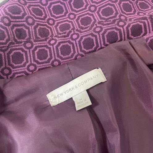 Krass&co NY &  Trench Coat Jacket Belted Classic Purple Geo Print Size Medium