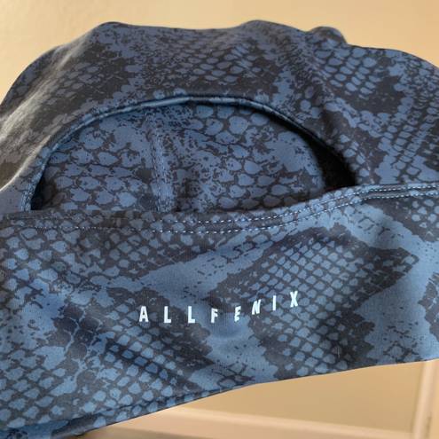 Anthropologie All Fenix  Navy Snakeskin Print Sports Bra Size Small