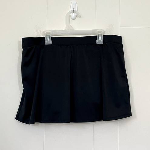 St. John’s Bay  Black Swim Skirt Bottom Swimwear ~ Side Slit ~ Plus Size 16W