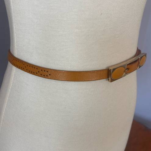 Gottex  Skinny Perforated Golden Leather Belt