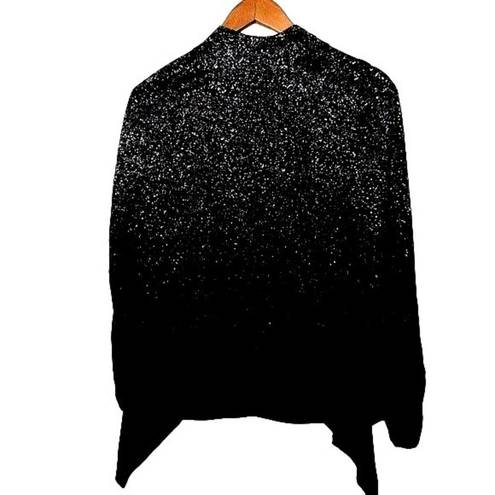 Michael Stars  Draped Black Sparkle Long Sleeve Cardigan Medium