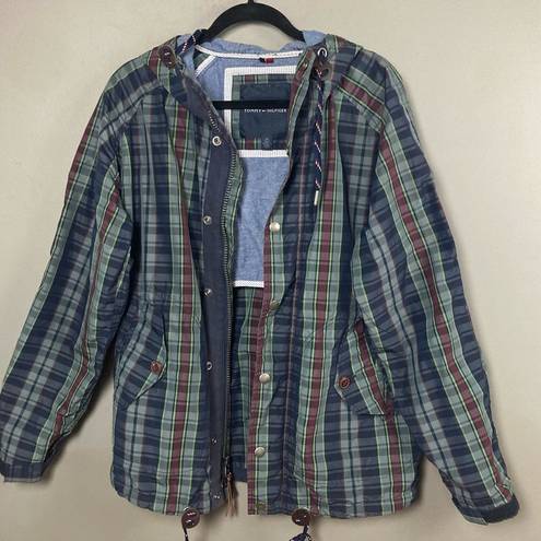 Tommy Hilfiger  plaid shell jacket hooded women's snowboarding performance small