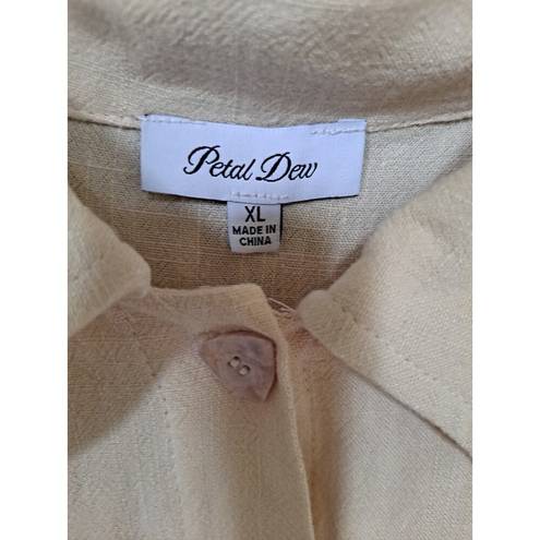 Petal NWT  Dew Button Up 1 Piece Skort Jumpsuit Linen Blend Size XL