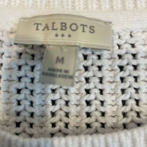 Talbots  White Pullover 100% Cotton Knitted Sweater White Size M