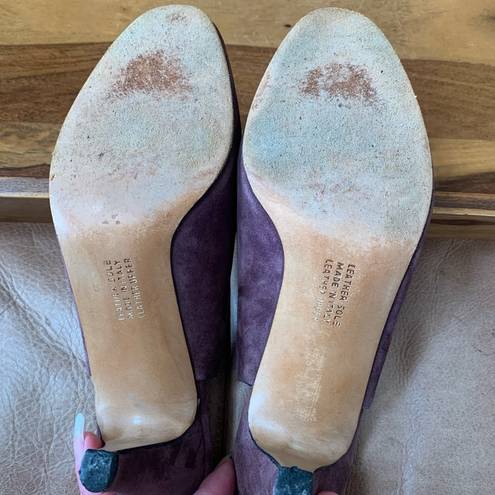 Salvatore Ferragamo Vintage  Purple Suede Sling Back Heels