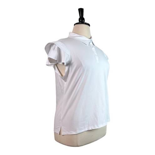 JACK  Smith Women’s Golf Tennis Sport Polo Shirt Ruffle Sleeve White NEW Size 2X