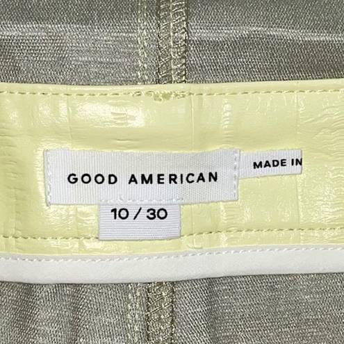 Good American NWT  Better Than Leather Straight Leg Overalls in Key Lime Sz 10/30