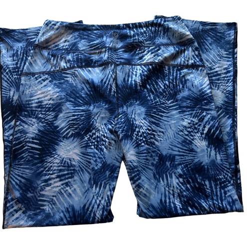 Lands'End New  Womens Tie Dye Blue Active Yoga Pants Medium