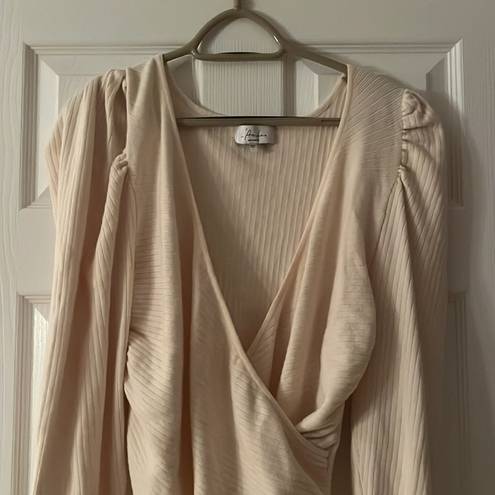 L'Academie  Wrap Kamala Puff Shoulder Wrap Sweater Revolve Size Large