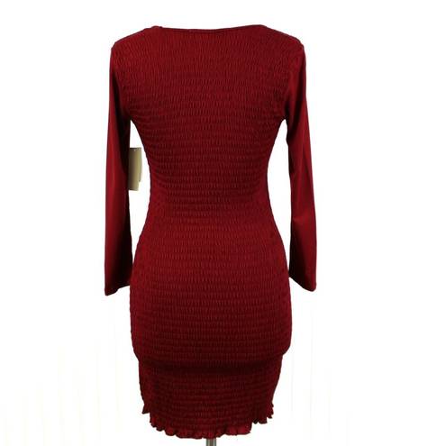 The Row  A Womens Large Smocked Mini Dress Bodycon Ruffle Mobwife Romantic Whimsy