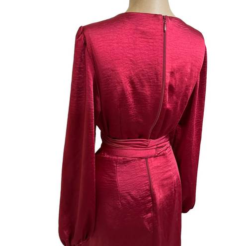 Stylestalker  ruby satin wrap front mini dress size Large