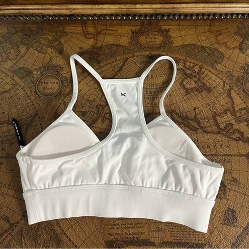 Koral NWOT  White Era Black Out Strappy Sports Bra Activewear Gym Athleisure sz S