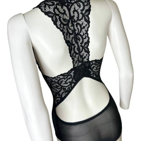 Marilyn Monroe Womens MEDIUM black lace-Detail Open Back bodysuit MARYLIN MAROE​