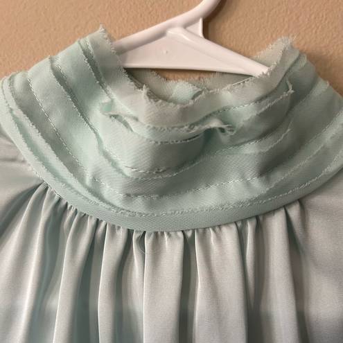 Rococo NWT Idem Ditto Seafoam Green Satin High Neck Tank/Blouse Sieze Small