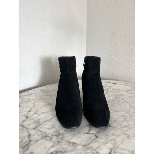 Blondo  Womens Sondra Ankle Boots Booties Size 9 M Black Suede Stacked Heel