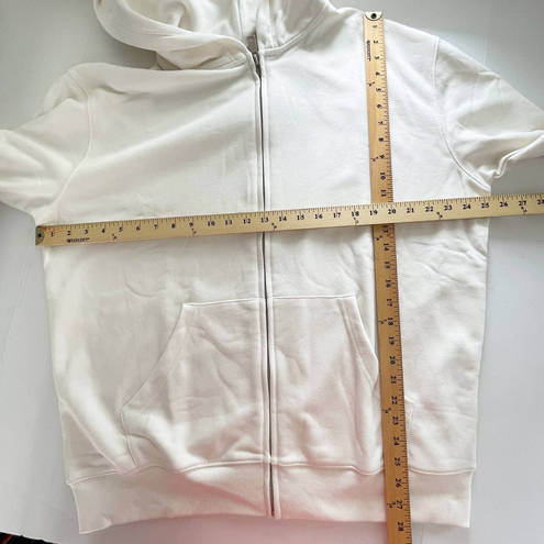 Naked Wardrobe  White Hoodie NEW Womens Sz XL Full Zip Pockets Long Sleeve