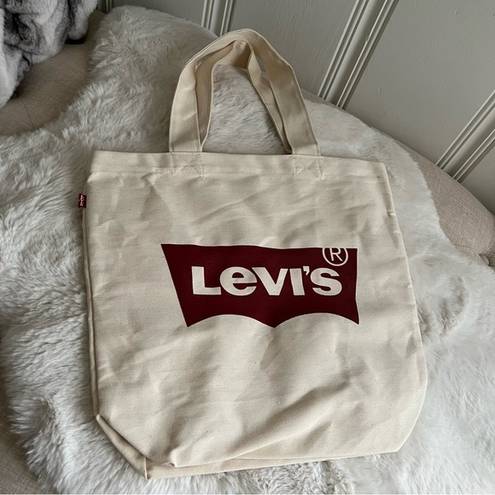 Levi’s  Beige Logo Canvas Tote Bag 14.5” x 15” NEW