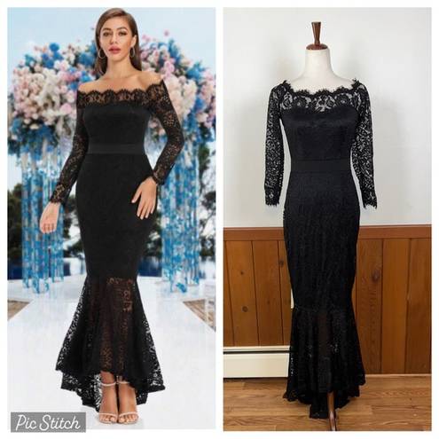 None Gorgeous Boutique Black Lace Gown!