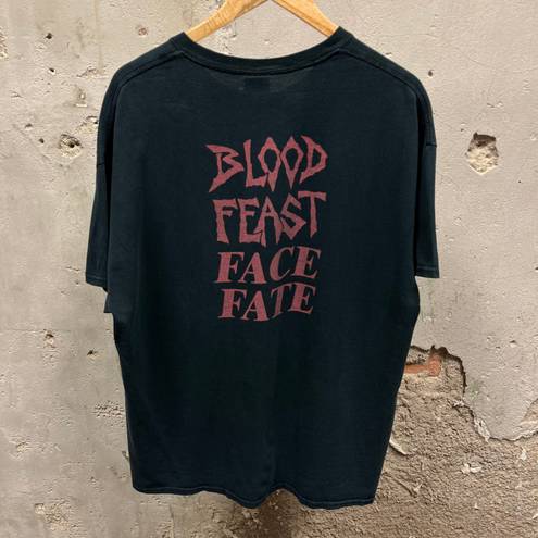 The Vintage Shop Vintage Blood Feast Face Fate Ghoul Zombie Graphic Double Sided Band Tee XL Goth