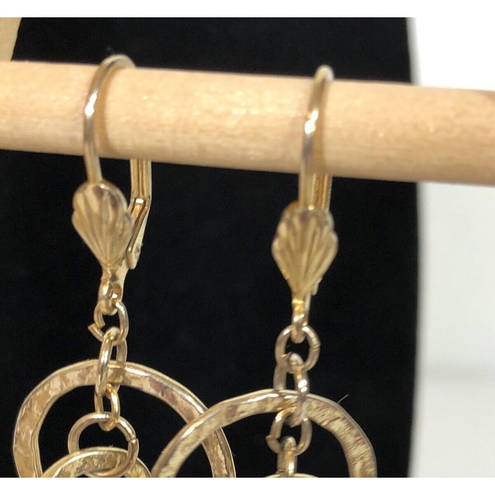 infinity Circle Drop Earrings Pierced Dangle Gold Color  Retro Round Statement