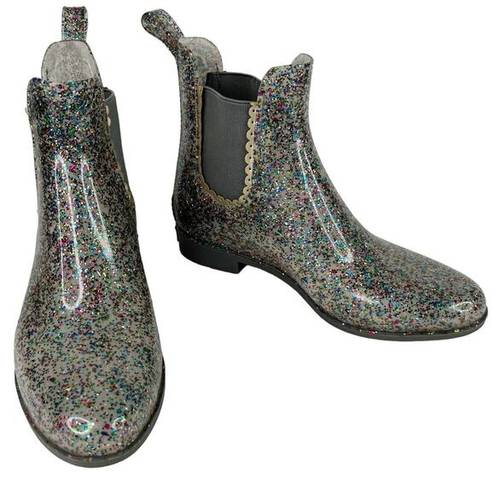 Jack Rogers  Sallie Glitter Rain Boots Ankle Booties Rainbow 7