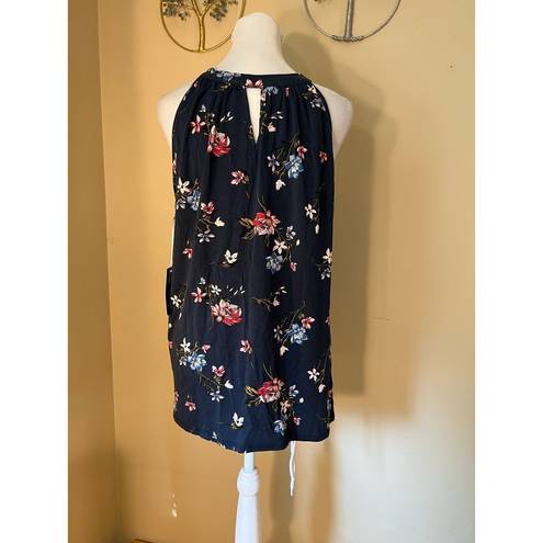 Market & Spruce NWT!  Blue Pink Floral Sleeveless Blouse Medium