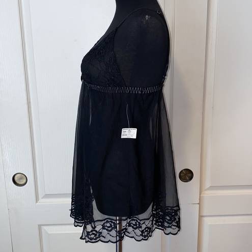 Frederick's of Hollywood VTG SEXY  BLACK LACE TEDDY LINGERIE SLIP