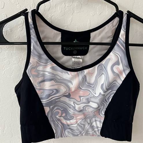 Tuckernuck  Marbled Pink Gray Purple Black Sports Bra Size XS