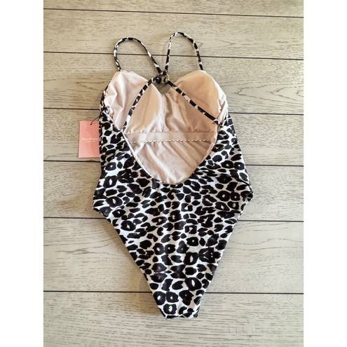 Juicy Couture  Women's Studded High Cut One Piece Swimsuit Size LAnimal Print