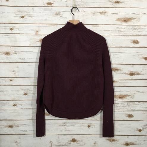 Treasure & Bond  Mock Neck Sweater - Burgundy - Small