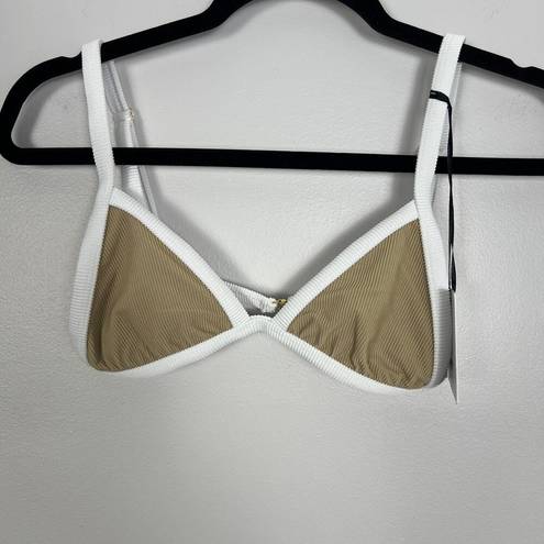 Beach Riot  Bikini Size XS Pamela Bikini Top & Emmy Bottoms Taupe & White