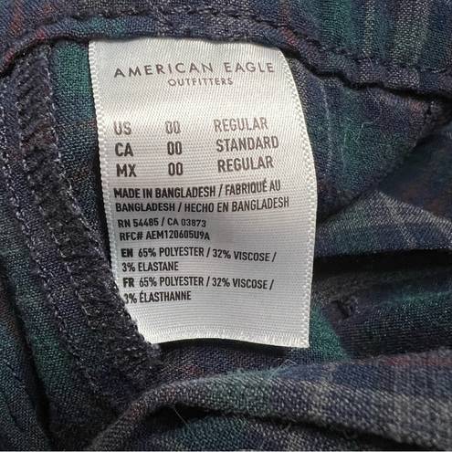 American Eagle AE Plaid Pleated Skirt Highest Rise 00 Regular Women’s Blue