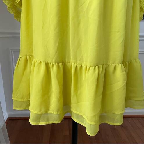 New York And Company  Yellow Off Shoulder Dress NWT L