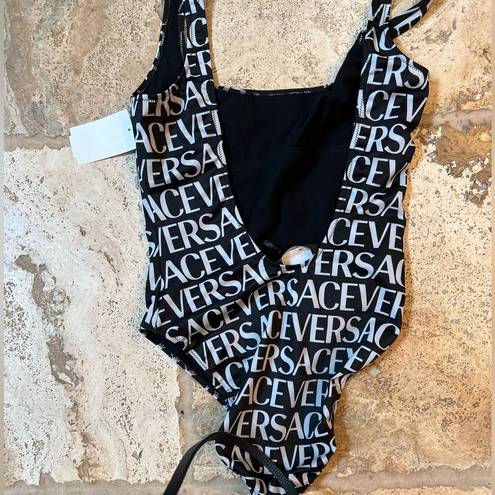 Versace  Logo One-Piece Swimsuit, Size 2