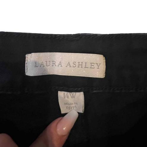 Laura Ashley  Women's Black 5-Pocket Zip Fly Straight Leg Cotton Blend Jeans  14W