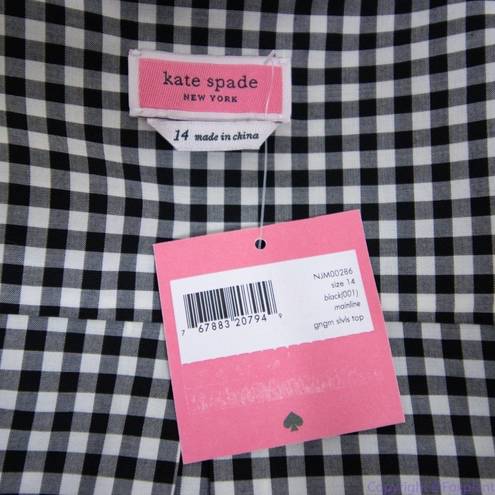 Kate Spade NWT  Mini gingham sleeveless top , Black and white