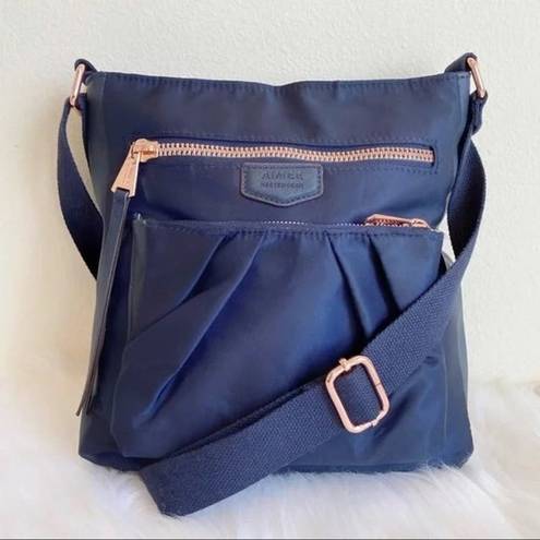 Aimee Kestenberg  Tyler Navy Nylon Zippered Rose Gold Crossbody Bag